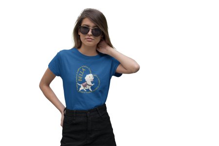Bella -Blue - printed cotton t-shirt - comfortable, stylishh