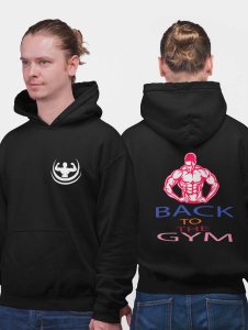 Back To The Gym printed artswear black hoodies for winter casual wear specially for Men