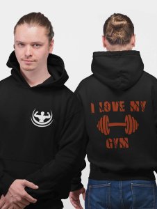 I Love My Gym  printed artswear black hoodies for winter casual wear specially for Men
