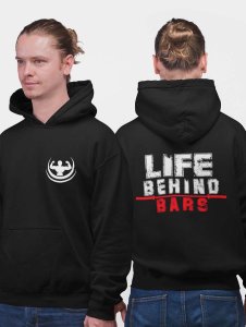 Life Behind Bars printed artswear black hoodies for winter casual wear specially for Men