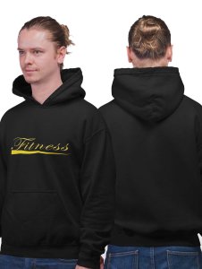 Fitness, (BG Golden)printed artswear black hoodies for winter casual wear specially for Men