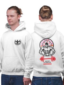Goods Gym, Nice Fitness printed artswear white hoodies for winter casual wear specially for Men