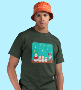 Santa's Squad: Cute Printed T-shirt (Green) Perfect Gift For kids