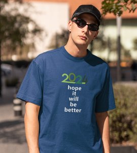 Hope For 2024 : Best Printed T-shirt For School Kids (Blue) Best Gift For Boys Girls
