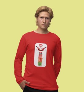 Santa With His Gifts: Most Uniquely DesignedFull Sleeve T-shirt Red Best Gift For Boys Girls